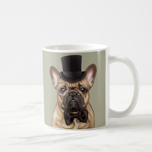 Caneca De Café Buldogue francês chique dândi (Direita)