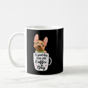 Caneca De Café Buldogue francês em uma cafeteria mãe