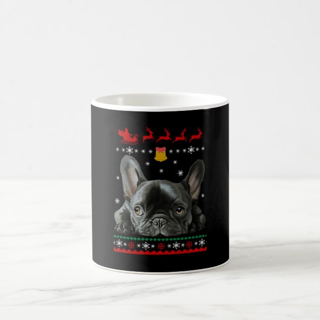 Caneca De Café Buldogue Francês| Feliz Natal Com O Frenchie (Centro)