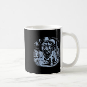 Caneca De Café Buldogue Francês Funny Cowboy Ufo Vintage Western 
