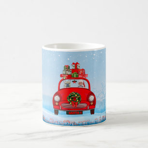 Caneca De Café Buldogue Francês No Carro Com Papai Noel