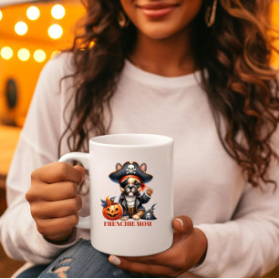 Caneca De Café Buldogue Francês Pirata Halloween Frenchie Mãe