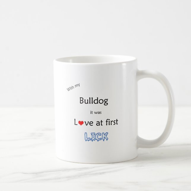 Caneca De Café Buldogue Lick Design (Direita)