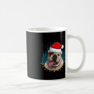 Caneca De Café Buldogue Vestindo Santa Hat Xmas - Bulldog Lover C