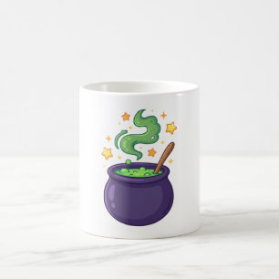 Caneca De Café Bule de Bruxa Fofo Poção Mágica Halloween Café