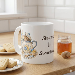 Caneca De Café Bule de Chá Caprichoso Casa de Rato Blooms