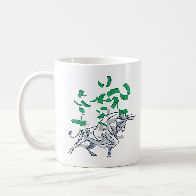 Caneca De Café Bull Market Flying Money (Esquerda)