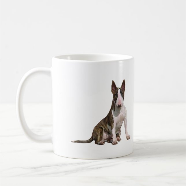 Caneca De Café Bull Terrier (B) - Brindle e branco (Esquerda)