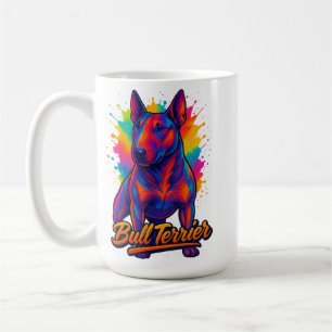 Caneca De Café Bull Terrier Neon Pop Art – Cachorro Colorido Vibr