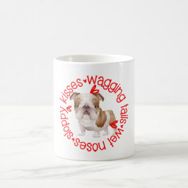 Caneca De Café Bulldog, beijos desleixados