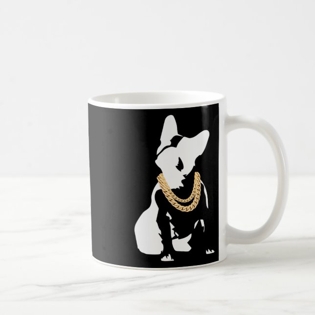 Caneca De Café Bulldog Com Colar de Ouro (Direita)