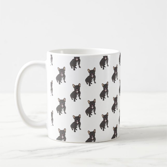 Caneca De Café Bulldog Francês (Black Brindle) (Esquerda)