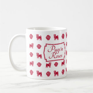 Caneca De Café Bulldog Francês com Rosas vermelhas e Corações