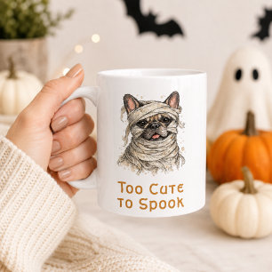 Caneca De Café Bulldog Francês de Halloween Múmia Fofa