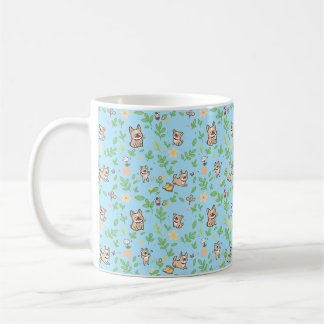 Caneca de Café Bulldog Francês Floral Kawaii Prima