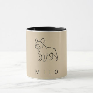 Caneca de Café Bulldog Francês Moderno | Nome Pers