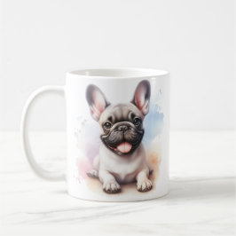 Caneca De Café Bulldog Francês na Cor da Água