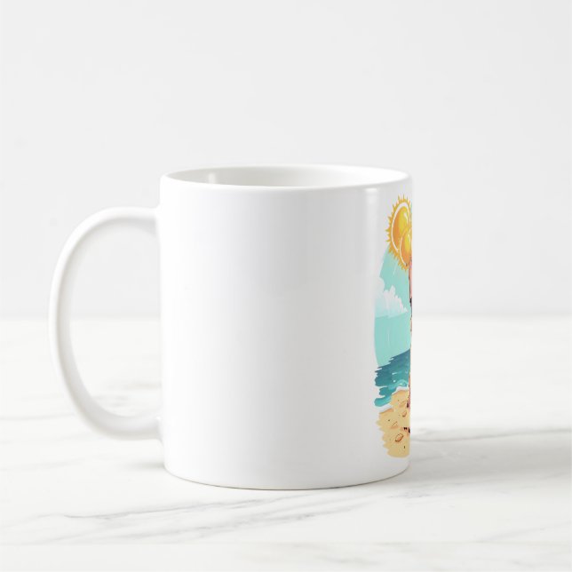 Caneca De Café Bulldog Francês nas Férias (Esquerda)