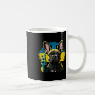 Caneca De Café Bulldog Francês Ucrânia Paz E Amor Bandeira Ajuda