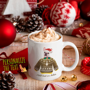 Caneca De Café Bulldog Francês Vestindo Suéter Feio Amante de Cac