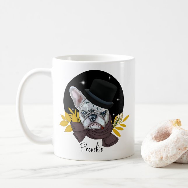 Caneca De Café Bulldog Handsome. Frenchie (Com Donut)