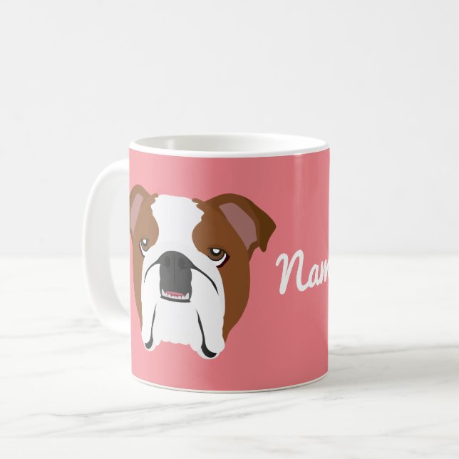 Caneca de Café Bulldog Inglês (Frente Esquerda)