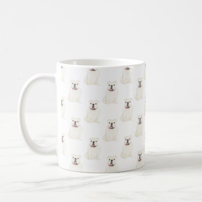 Caneca De Café Bulldog Inglês (Branco) (Esquerda)