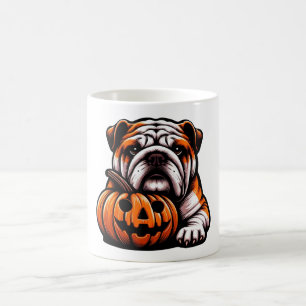 Caneca De Café Bulldog Inglês das Halloween - Jack o Lanterno out