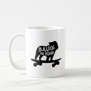 Caneca De Café Bulldog no Conselho Cachorro de skate Silhouette