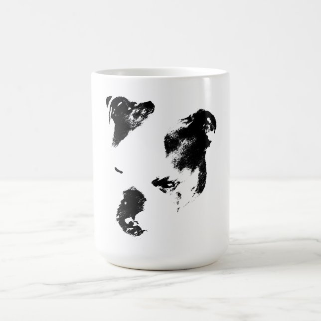 Caneca De Café Bulldog olhando para a esquerda em tinta negrito c (Centro)