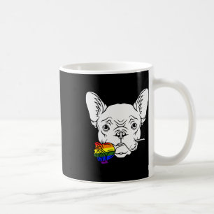 Caneca De Café Bulldog Orgulho gay Rosa Lgbt-q Rainbow Frenchog
