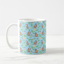 Caneca de Café Bulldog Presente de Cachorro Floral