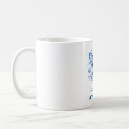 Caneca De Café Bulldogue Francês blue lineart doodle frenchie
