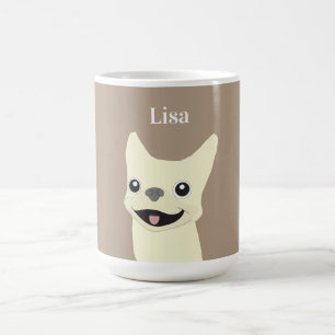 Caneca De Café Bulldogue Francês Creme, Taupe Morno