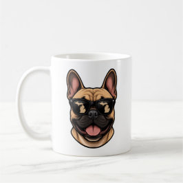 Caneca De Café Bulldogue Francês de Michigan Usando Óculos de Sol