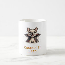 Caneca De Café Bulldogue Francês Halloween Morcego Vampiro Fofo