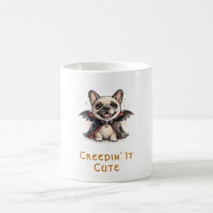 Caneca De Café Bulldogue Francês Halloween Morcego Vampiro Fofo