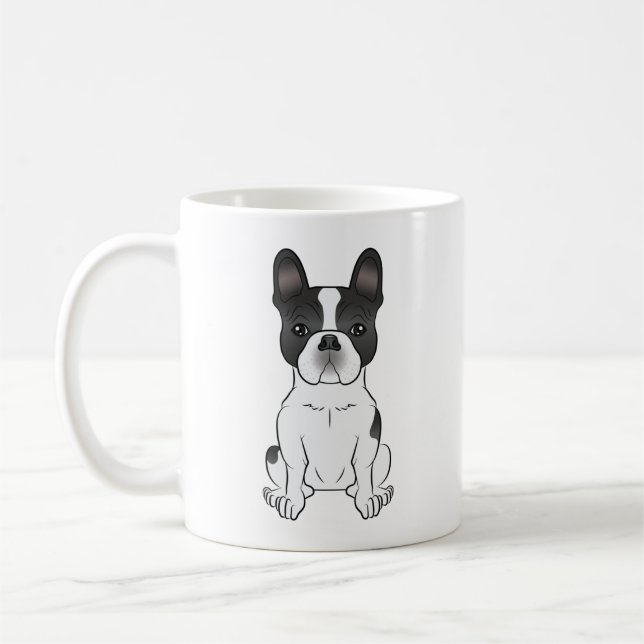 Caneca De Café Bulldogue Francês Preto Piebald / Frenchie Cachorr (Esquerda)