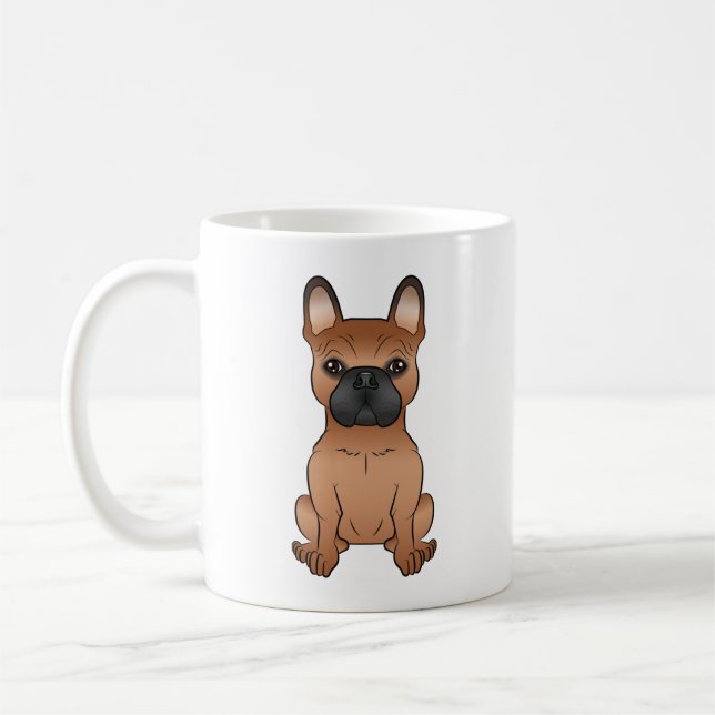 Caneca De Café Bulldogue Francês Vermelho / Frenchie Cachorro de  (Esquerda)