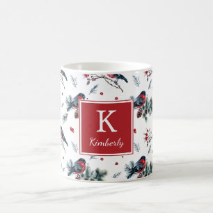 Caneca De Café Bullfinches bonito - Feriado Personalizado