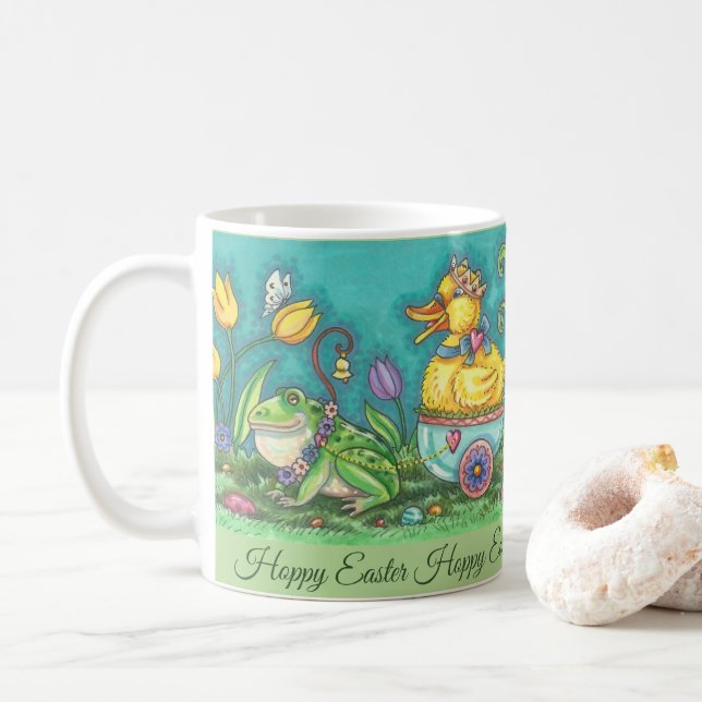 Caneca De Café BULLFROG & DUCK PRINCE PÁSCOA MUG Personalizar (Com Donut)
