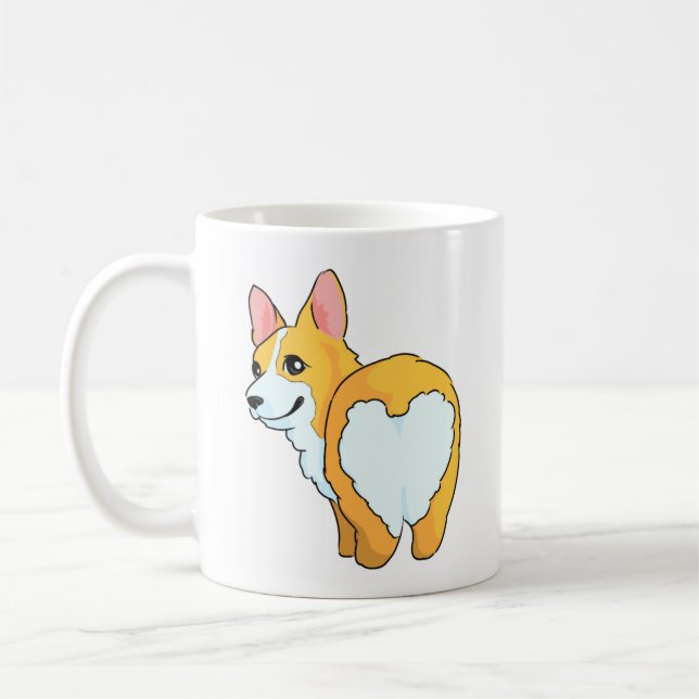 Caneca De Café Bumbum de Amor Corgi Cute (Esquerda)
