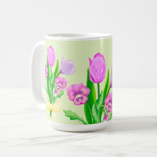 Caneca De Café Bunch of Spring Flowers (Frente Esquerda)