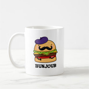 Caneca De Café Bunjour Funny French Burger Bun Pun