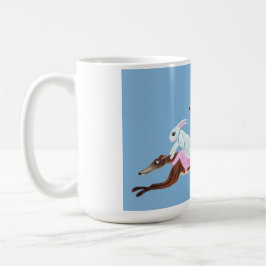 Caneca De Café Bunnies riding Greyhounds Mug