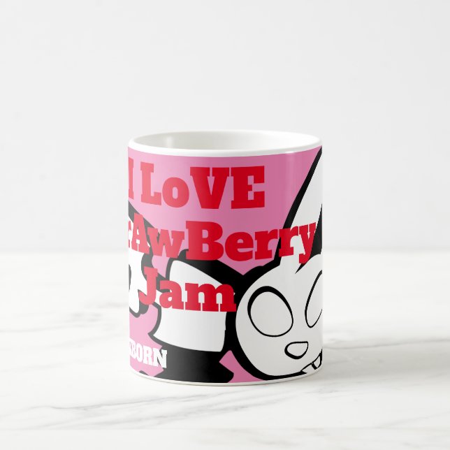 Caneca De Café Bunny ama Strawberry Jam Gel Mouse (Centro)