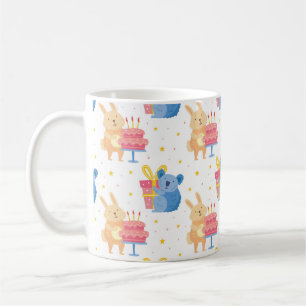 Caneca De Café Bunny E Koala Urso Na Festa de aniversário Infanti