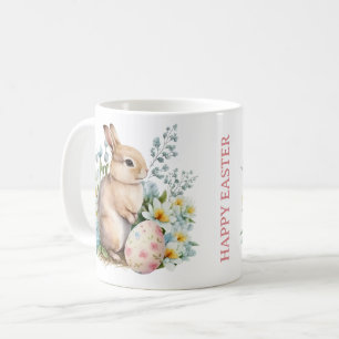 Caneca De Café Bunny & Floral Egg