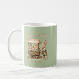 Caneca De Café Bunny Flowers Vintage Bunny Art
