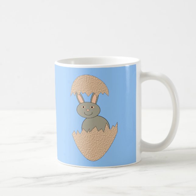 Caneca De Café Bunny Hatching from Egg Weird Mug (Direita)